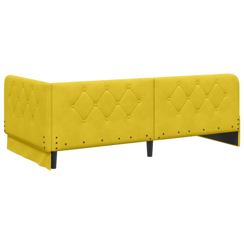 Casa si Gradina - Mobilier - Paturi si accesorii - Paturi - Cadru de pat coltar cu headboard Galben 90 x 200 cm Catifea - Infinity.ro