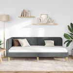 Casa si Gradina - Mobilier - Paturi si accesorii - Paturi - Cadru de pat coltar Gri inchis 90 x 190 cm tesatura - Infinity.ro