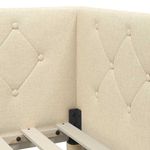 Casa si Gradina - Mobilier - Paturi si accesorii - Paturi - Cadru de pat coltar cu headboard Crem 90 x 200 cm tesatura - Infinity.ro