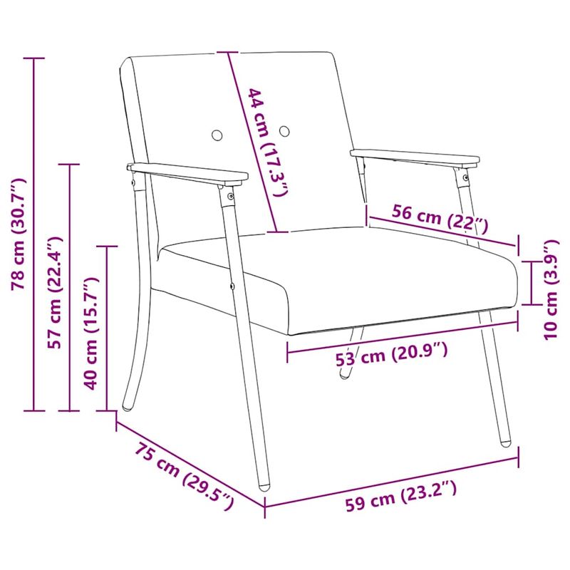 Casa si Gradina - Mobilier - Scaune si fotolii - Fotolii - fotoliu Gri deschis 59 x 75 x 78 cm tesatura - Infinity.ro