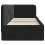 Casa si Gradina - Mobilier - Paturi si accesorii - Paturi - Cadru de pat coltar cu headboard Negru 80 x 200 cm Catifea - Infinity.ro