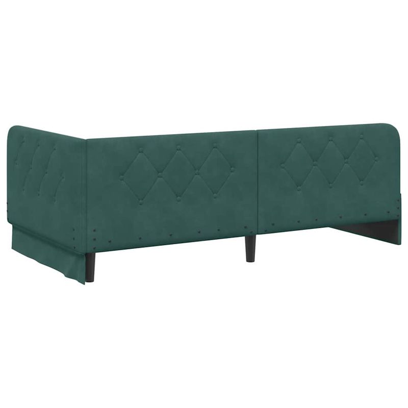 Casa si Gradina - Mobilier - Paturi si accesorii - Paturi - Cadru de pat coltar Verde inchis 90 x 200 cm Catifea - Infinity.ro