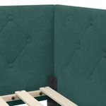 Casa si Gradina - Mobilier - Paturi si accesorii - Paturi - Cadru de pat coltar Verde inchis 90 x 200 cm Catifea - Infinity.ro