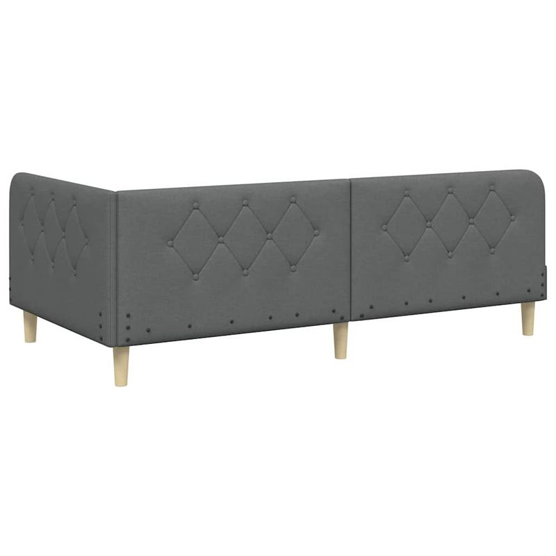 Casa si Gradina - Mobilier - Paturi si accesorii - Paturi - Cadru de pat coltar Gri inchis 90 x 190 cm tesatura - Infinity.ro