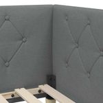 Casa si Gradina - Mobilier - Paturi si accesorii - Paturi - Cadru de pat coltar Gri inchis 90 x 190 cm tesatura - Infinity.ro