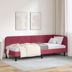 Casa si Gradina - Mobilier - Paturi si accesorii - Paturi - Cadru de pat coltar cu headboard Rosu Vin 80 x 200 cm Catifea - Infinity.ro