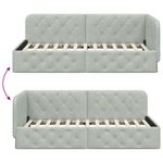 Casa si Gradina - Mobilier - Paturi si accesorii - Paturi - Cadru de pat coltar Gri deschis 90 x 200 cm Catifea - Infinity.ro