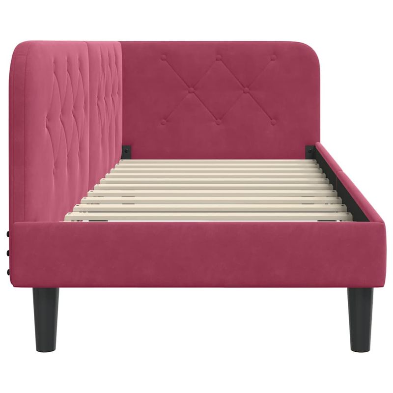 Casa si Gradina - Mobilier - Paturi si accesorii - Paturi - Cadru de pat coltar cu headboard Rosu Vin 80 x 200 cm Catifea - Infinity.ro