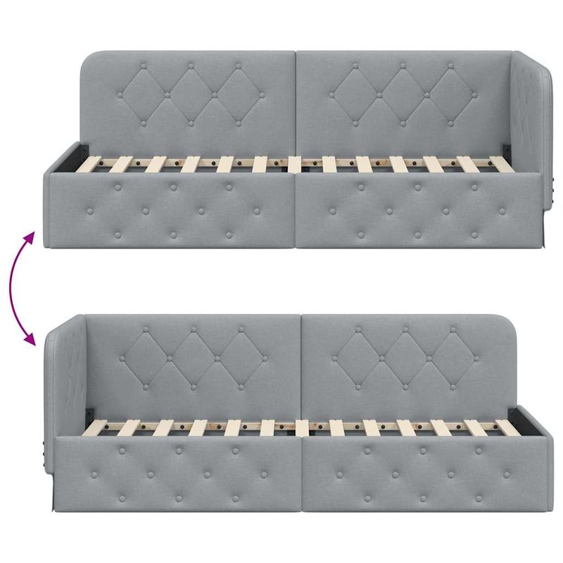 Casa si Gradina - Mobilier - Paturi si accesorii - Paturi - Cadru de pat coltar Gri deschis 80 x 200 cm tesatura - Infinity.ro