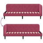 Casa si Gradina - Mobilier - Paturi si accesorii - Paturi - Cadru de pat coltar cu headboard Rosu Vin 80 x 200 cm Catifea - Infinity.ro