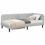 Casa si Gradina - Mobilier - Paturi si accesorii - Paturi - Cadru de pat coltar Gri deschis 100 x 200 cm Catifea - Infinity.ro
