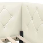 Casa si Gradina - Mobilier - Paturi si accesorii - Paturi - Cadru de pat coltar cu headboard Crem 90 x 190 cm Catifea - Infinity.ro