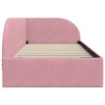 Casa si Gradina - Mobilier - Paturi si accesorii - Paturi - Cadru de pat coltar cu headboard Roz 80 cm x 200 cm tesatura - Infinity.ro