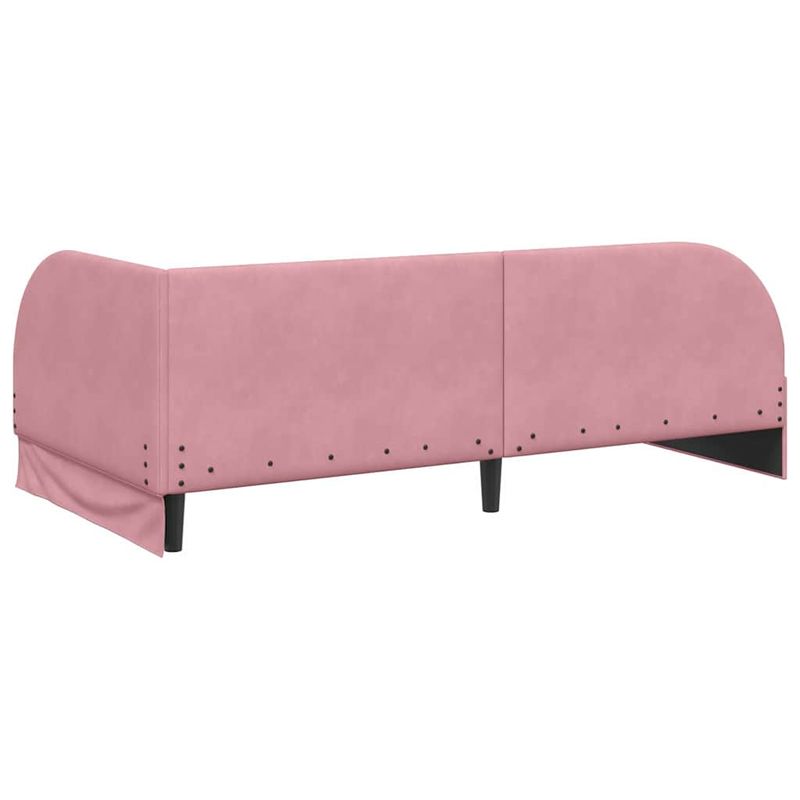 Casa si Gradina - Mobilier - Paturi si accesorii - Paturi - Cadru de pat coltar cu headboard Roz 80 cm x 200 cm tesatura - Infinity.ro