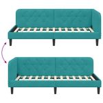 Casa si Gradina - Mobilier - Paturi si accesorii - Paturi - Cadru de pat coltar cu headboard Turcoaz 90 x 200 cm Catifea - Infinity.ro