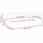 Casa si Gradina - Mobilier - Paturi si accesorii - Paturi - Cadru de pat coltar cu headboard Crem 90 x 190 cm Catifea - Infinity.ro