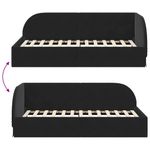 Casa si Gradina - Mobilier - Paturi si accesorii - Paturi - Cadru de pat coltar cu headboard Negru 90 cm x 190 cm tesatura - Infinity.ro