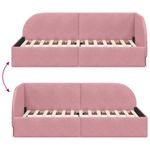 Casa si Gradina - Mobilier - Paturi si accesorii - Paturi - Cadru de pat coltar cu headboard Roz 80 cm x 200 cm tesatura - Infinity.ro