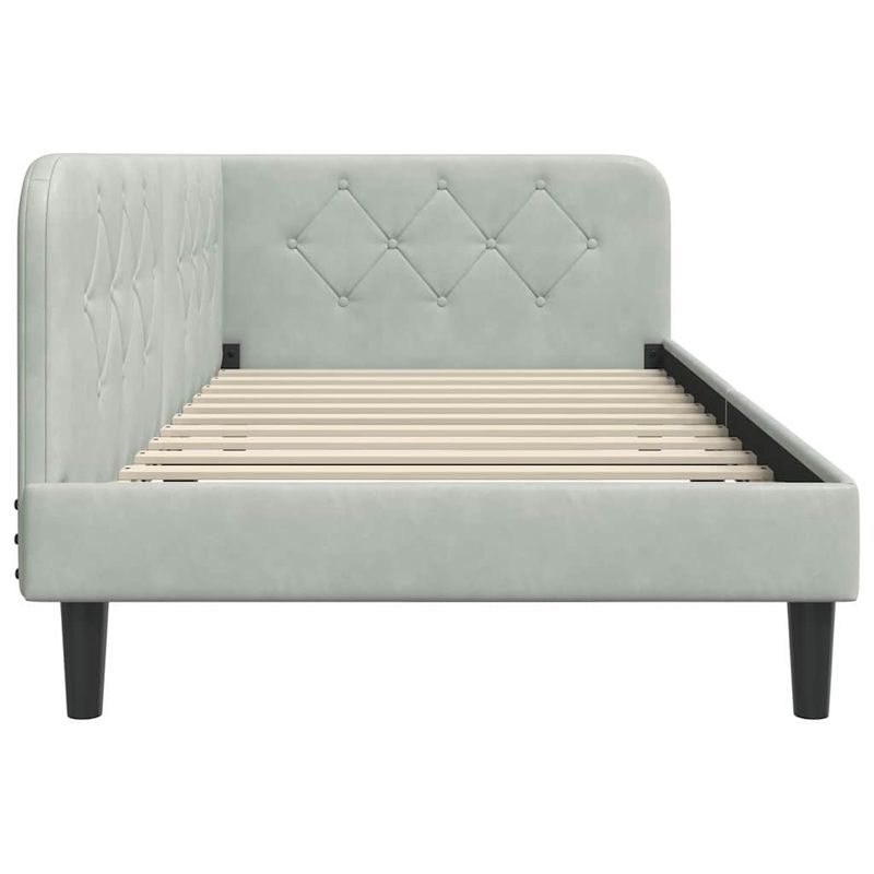 Casa si Gradina - Mobilier - Paturi si accesorii - Paturi - Cadru de pat coltar Gri deschis 100 x 200 cm Catifea - Infinity.ro