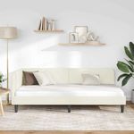 Casa si Gradina - Mobilier - Paturi si accesorii - Paturi - Cadru de pat coltar cu headboard Crem 100 x 200 cm Catifea - Infinity.ro