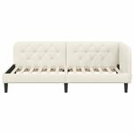 Casa si Gradina - Mobilier - Paturi si accesorii - Paturi - Cadru de pat coltar cu headboard Crem 100 x 200 cm Catifea - Infinity.ro