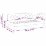 Casa si Gradina - Mobilier - Paturi si accesorii - Paturi - Cadru de pat coltar cu headboard Crem 100 x 200 cm Catifea - Infinity.ro