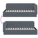 Casa si Gradina - Mobilier - Paturi si accesorii - Paturi - Cadru de pat coltar Gri inchis 100 x 200 cm Catifea - Infinity.ro