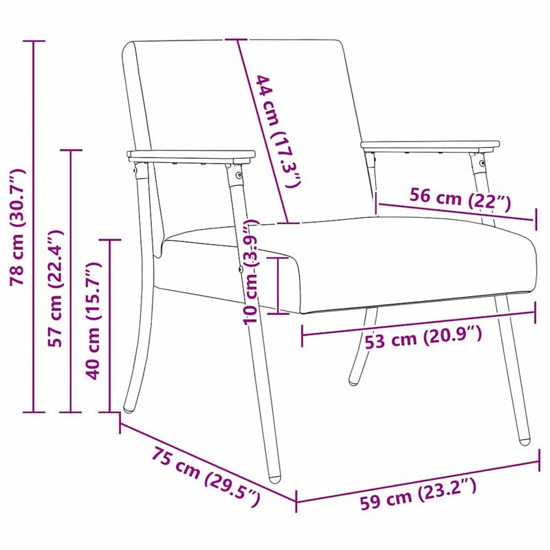 Casa si Gradina - Mobilier - Scaune si fotolii - Fotolii - fotoliu Gri inchis 59 x 75 x 78 cm tesatura - Infinity.ro