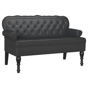 Banca Chesterfield Negru 119.5 x 64.5 x 75 cm Piele artificiala