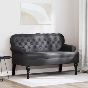 Banca Chesterfield Negru 119.5 x 64.5 x 75 cm Piele artificiala