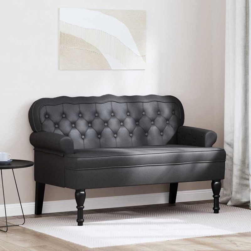 Casa si Gradina - Mobilier - Canapele si coltare - Banchete - Banca Chesterfield Negru 119.5 x 64.5 x 75 cm Piele artificiala - Infinity.ro