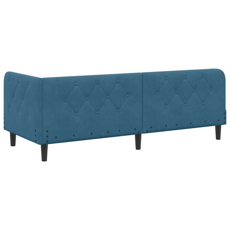 Casa si Gradina - Mobilier - Paturi si accesorii - Paturi - Cadru de pat coltar cu headboard albastru 80 x 200 cm Catifea - Infinity.ro