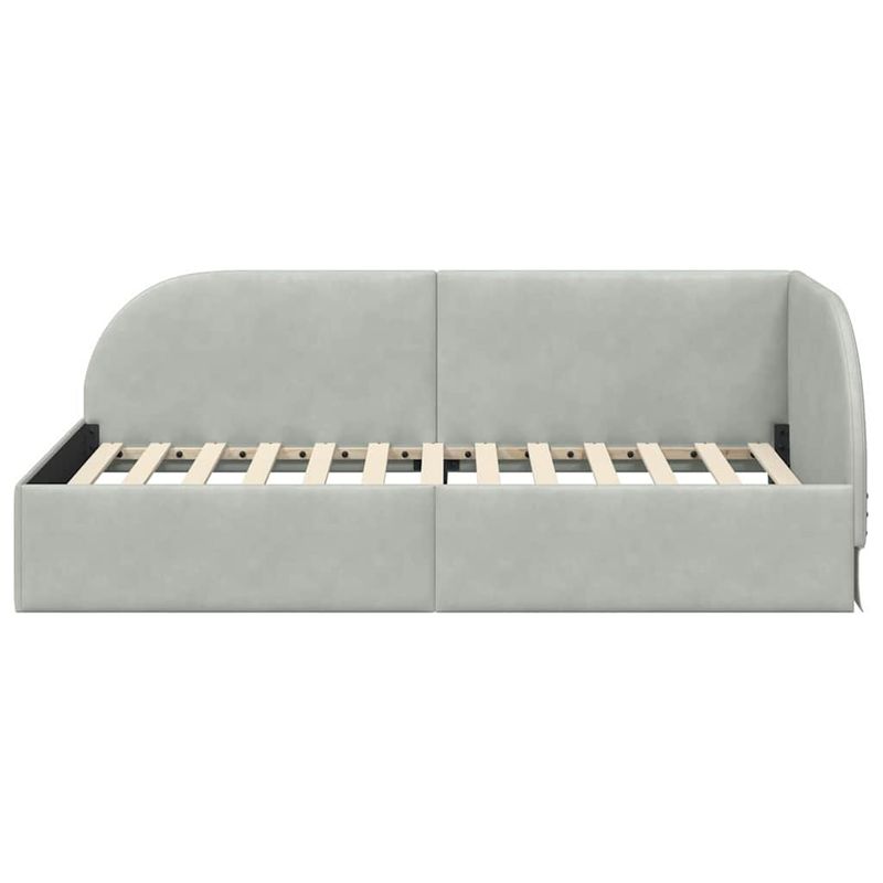 Casa si Gradina - Mobilier - Paturi si accesorii - Paturi - Cadru de pat coltar Gri deschis 80 cm x 200 cm tesatura - Infinity.ro