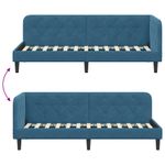 Casa si Gradina - Mobilier - Paturi si accesorii - Paturi - Cadru de pat coltar cu headboard albastru 80 x 200 cm Catifea - Infinity.ro