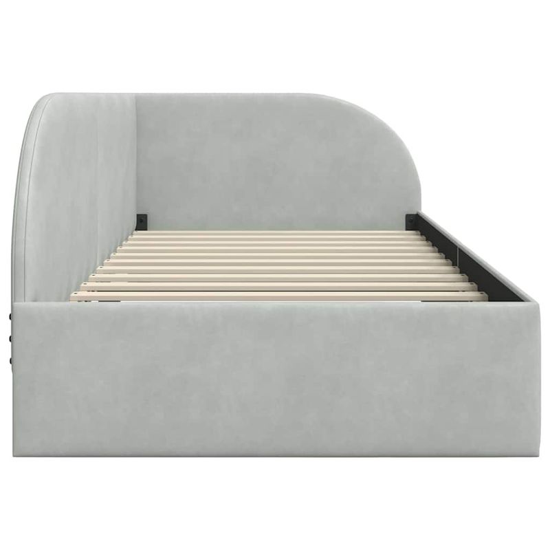 Casa si Gradina - Mobilier - Paturi si accesorii - Paturi - Cadru de pat coltar Gri deschis 100 cm x 200 cm tesatura - Infinity.ro