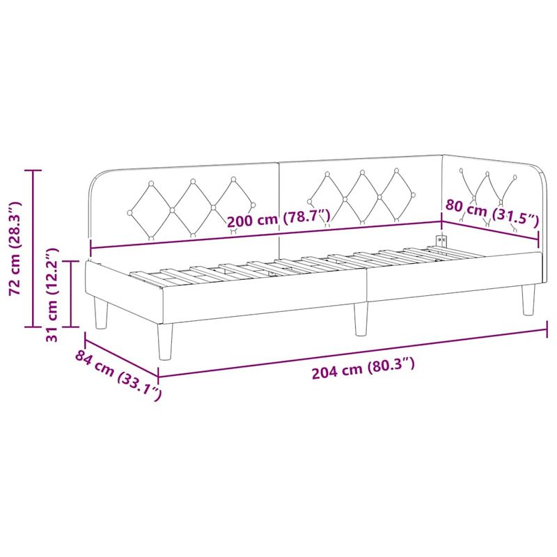 Casa si Gradina - Mobilier - Paturi si accesorii - Paturi - Cadru de pat coltar cu headboard albastru 80 x 200 cm Catifea - Infinity.ro