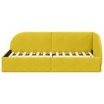 Casa si Gradina - Mobilier - Paturi si accesorii - Paturi - Cadru de pat coltar cu headboard Galben 80 cm x 200 cm tesatura - Infinity.ro