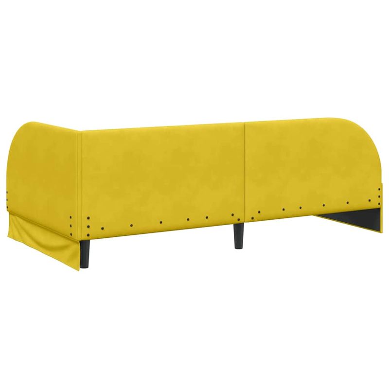 Casa si Gradina - Mobilier - Paturi si accesorii - Paturi - Cadru de pat coltar cu headboard Galben 80 cm x 200 cm tesatura - Infinity.ro