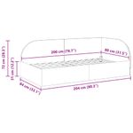 Casa si Gradina - Mobilier - Paturi si accesorii - Paturi - Cadru de pat coltar cu headboard Galben 80 cm x 200 cm tesatura - Infinity.ro