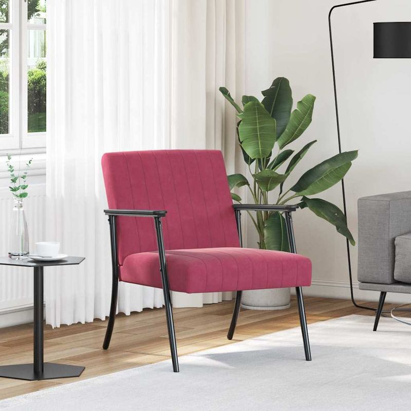 Casa si Gradina - Mobilier - Scaune si fotolii - Fotolii - fotoliu Rosu Vin 59 x 75 x 78 cm Catifea - Infinity.ro