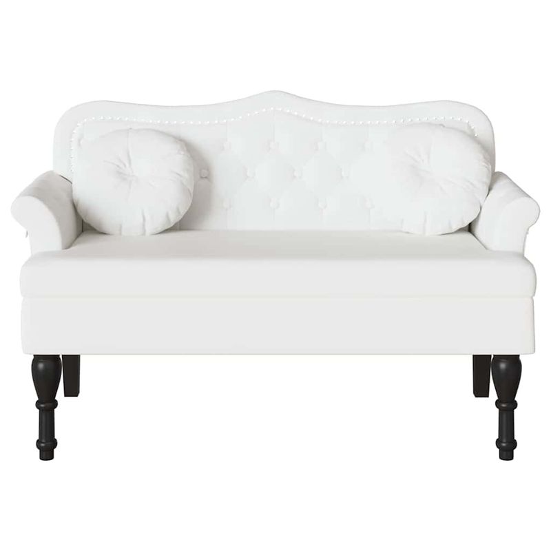 Casa si Gradina - Mobilier - Canapele si coltare - Banchete - Banca Chesterfield Alb 120.5 x 65 x 75 cm Piele artificiala - Infinity.ro