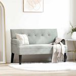 Casa si Gradina - Mobilier - Canapele si coltare - Banchete - Banca Chesterfield Gri deschis 112 x 65.5 x 75 cm Catifea - Infinity.ro
