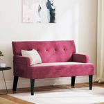Casa si Gradina - Mobilier - Canapele si coltare - Banchete - Banca Chesterfield Rosu Vin 112 x 65.5 x 75 cm Catifea - Infinity.ro