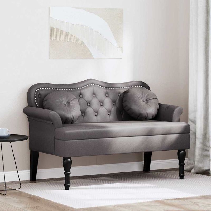 Casa si Gradina - Mobilier - Canapele si coltare - Banchete - Banca Chesterfield Gri 120.5 x 65 x 75 cm Piele artificiala - Infinity.ro