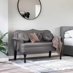 Casa si Gradina - Mobilier - Canapele si coltare - Banchete - Banca Chesterfield Gri 120.5 x 65 x 75 cm Piele artificiala - Infinity.ro
