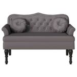 Casa si Gradina - Mobilier - Canapele si coltare - Banchete - Banca Chesterfield Gri 120.5 x 65 x 75 cm Piele artificiala - Infinity.ro