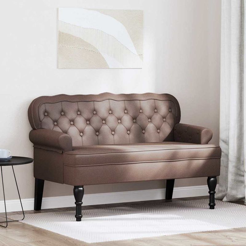 Casa si Gradina - Mobilier - Canapele si coltare - Banchete - Banca Chesterfield Maro 119.5 x 64.5 x 75 cm Piele artificiala - Infinity.ro