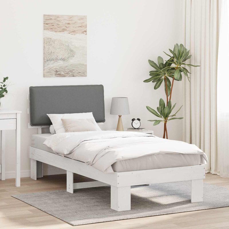 Casa si Gradina - Mobilier - Paturi si accesorii - Paturi - Cadru de pat cu tablie tapitata Gri deschis 100 x 200 cm - Infinity.ro