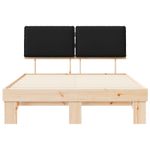 Casa si Gradina - Mobilier - Paturi si accesorii - Paturi - Cadru de pat cu tablie tapitata cu headboard Negru 140 x 190 cm - Infinity.ro