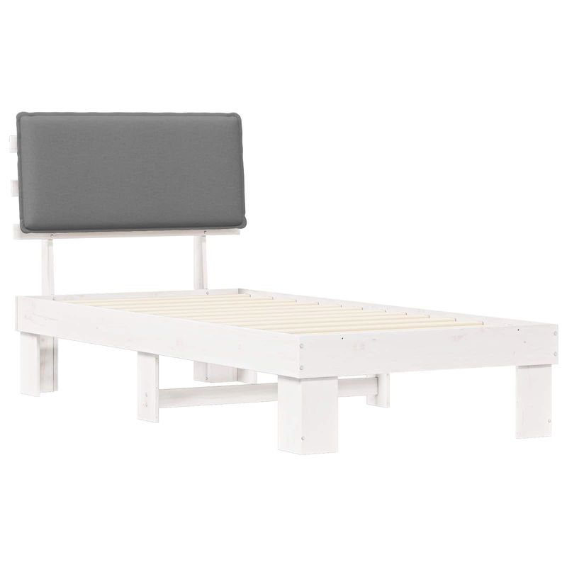 Casa si Gradina - Mobilier - Paturi si accesorii - Paturi - Cadru de pat cu tablie tapitata Gri deschis 100 x 200 cm - Infinity.ro